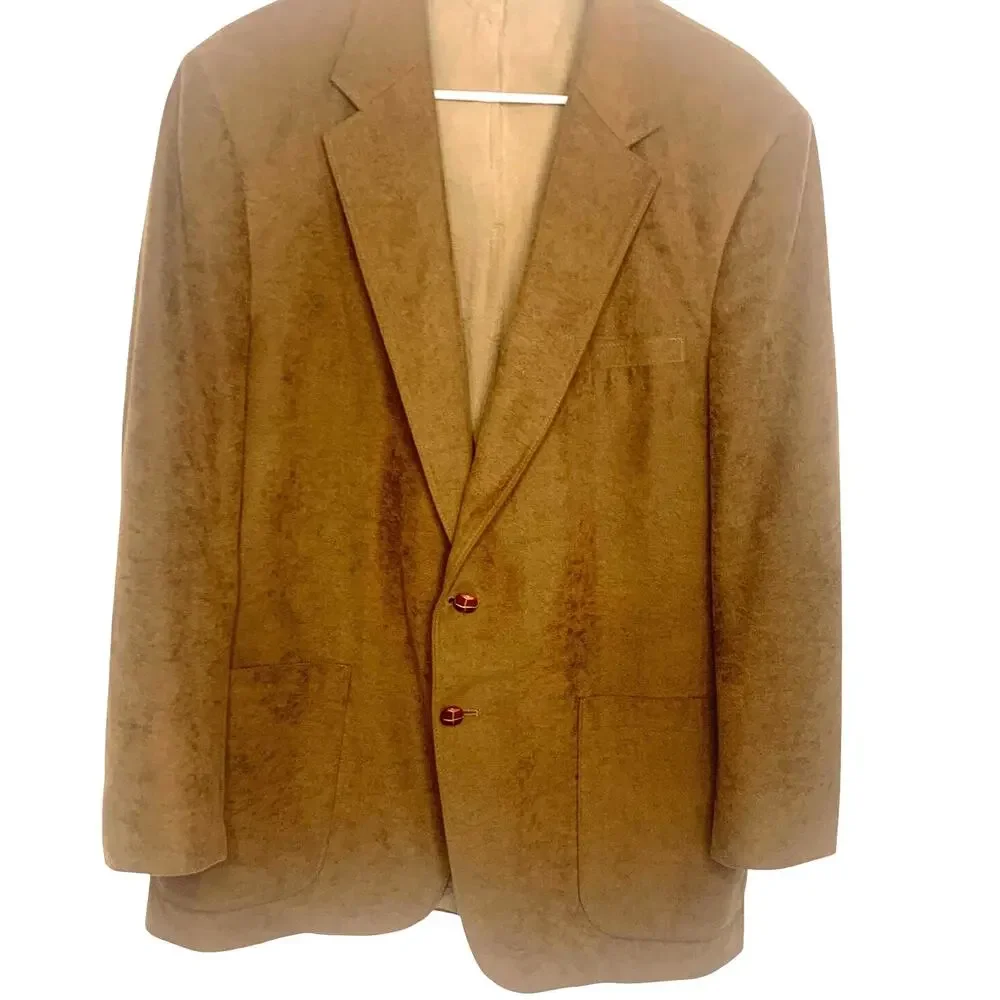Vintage McGregor Sport Coat 44R Mens Brown Sueded 2 Button Single Vent USA